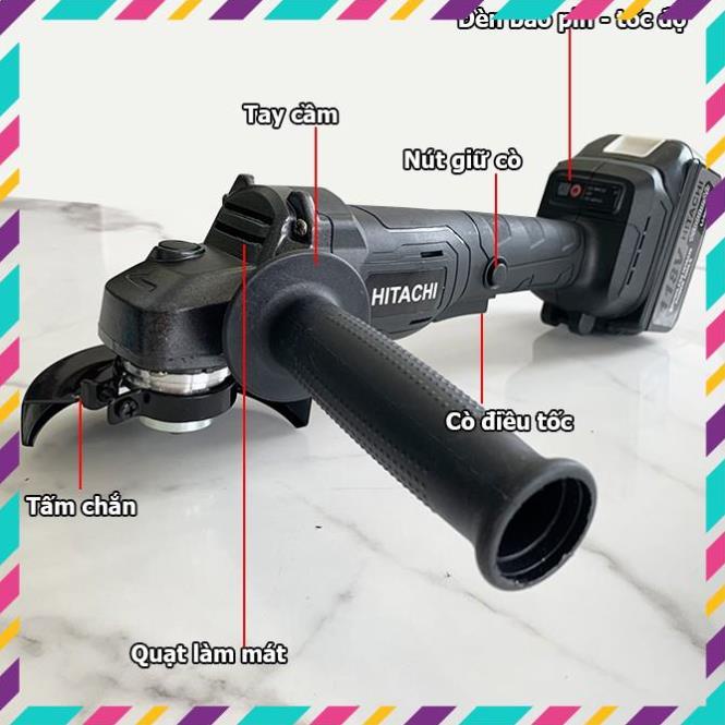 Máy Mài Pin HITACHI 118V - Không Chổi Than  - Máy Cắt Cầm Tay - 2 PIN  . .