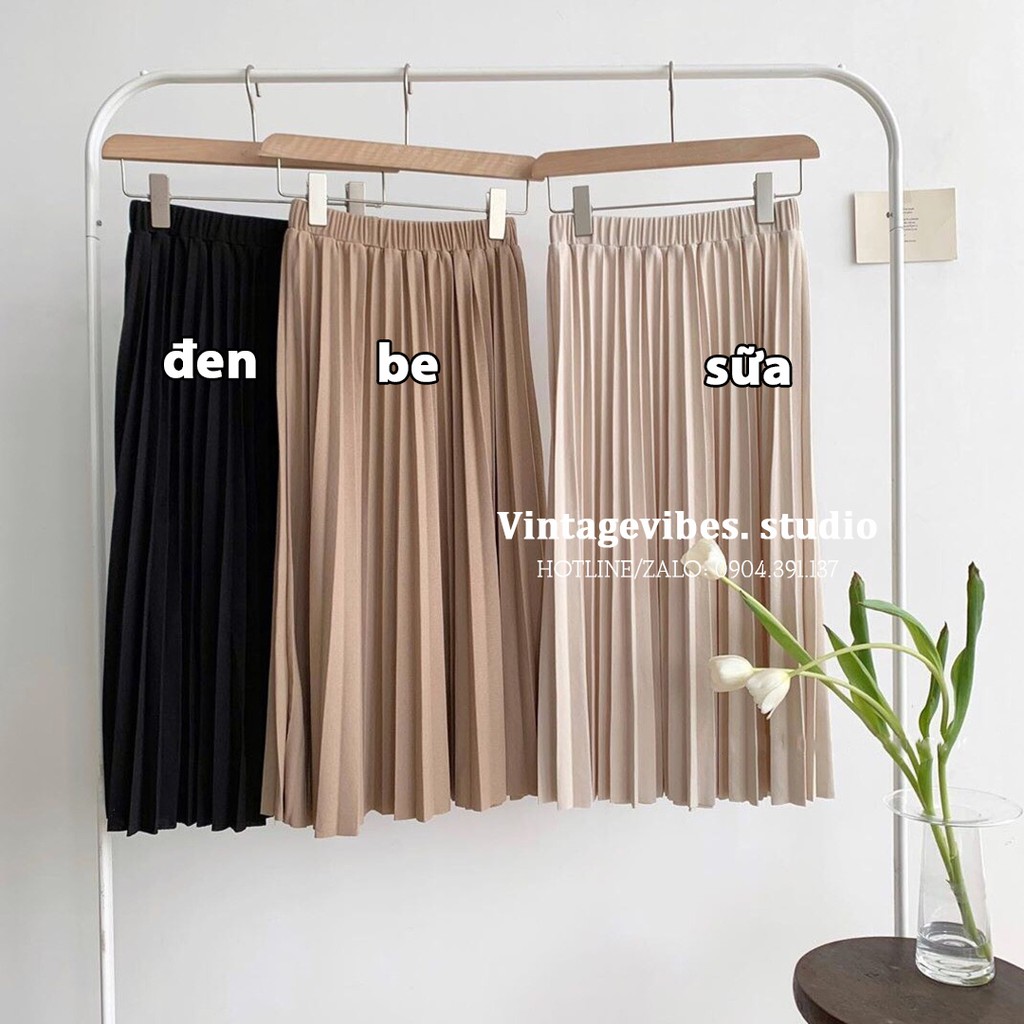 [Mã WASTUP giảm 10% tối đa 30K đơn 99K] Chân váy xếp ly chất thô dày vintage (hàng QC) - Ảnh thật cận chất | BigBuy360 - bigbuy360.vn