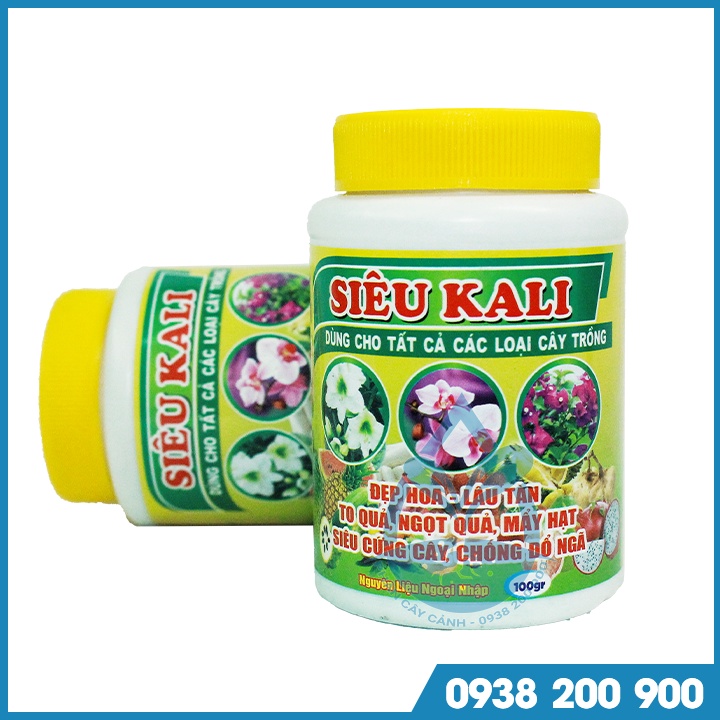 Siêu Kali - Dùng cho tất cả các loại cây trồng - chai 100gr - Giúp hoa đẹp - lâu tàn, quả to - ngọt, mẩy hạt, siêu cứng