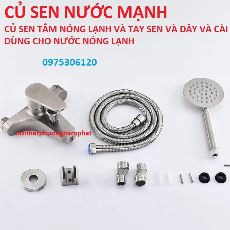 [HÀNG A1 có vòng xanh đỏ] Bộ Củ Sen Tắm NÓNG LẠNH và Tay Sen và Dây 100%  INOX 304 N2002 Fotar, lõi nước tốt hàng đẹp