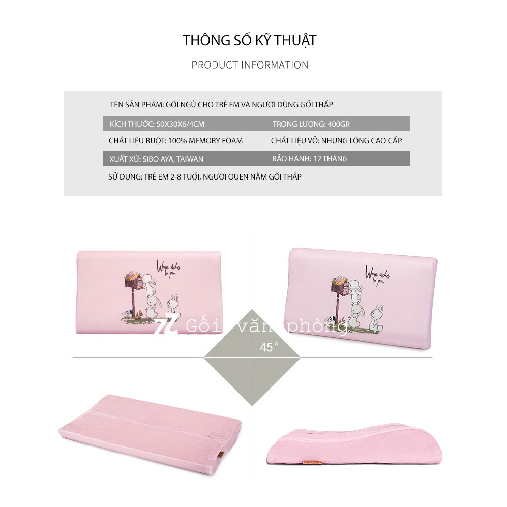 Gối Ngủ Cao Su Non Loại Mỏng Cho Trẻ Em Và Người Dùng Gối Thấp ZURI PILLOW GTE-01
