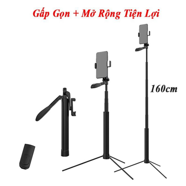 Tay cầm chống rung kiêm gậy chụp hình siêu dài A21 có đèn LED tích hợp Remote bluetooth thế hệ mới