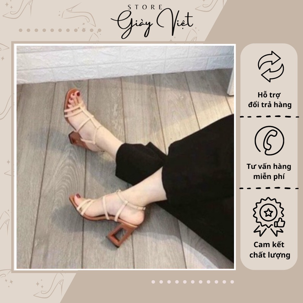 SANDAL 3dây gót chữA CÁ TÍNH PHONG CÁCH HÀN QUỐC 7CM Hot