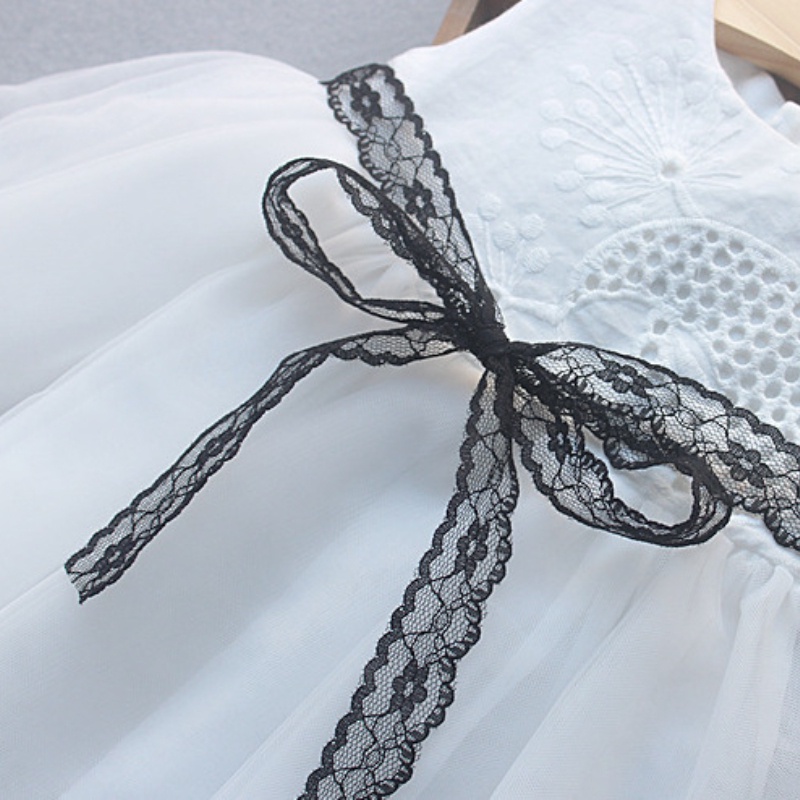 Đầm bé gái ren dễ thương Bowknot váy cho bé gái 1-4 tuổi
