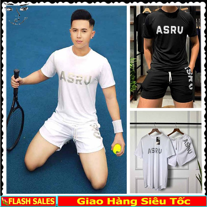 Bộ Tập Gym Nam ASRU / Đồ Thể Thao Nữ Thun Lạnh Co Giãn 4 Chiều Mới Nhất 2022