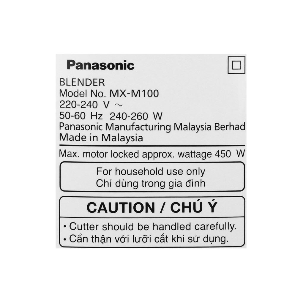 Máy xay sinh tố Panasonic MX-M100WRA