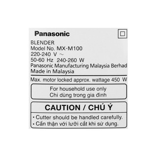 Máy xay sinh tố Panasonic MX-M100WRA 1 Lít