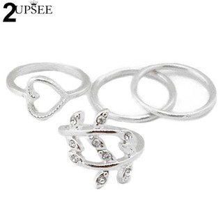 Set 4 nhẫn midi phong cách boho cá tính
