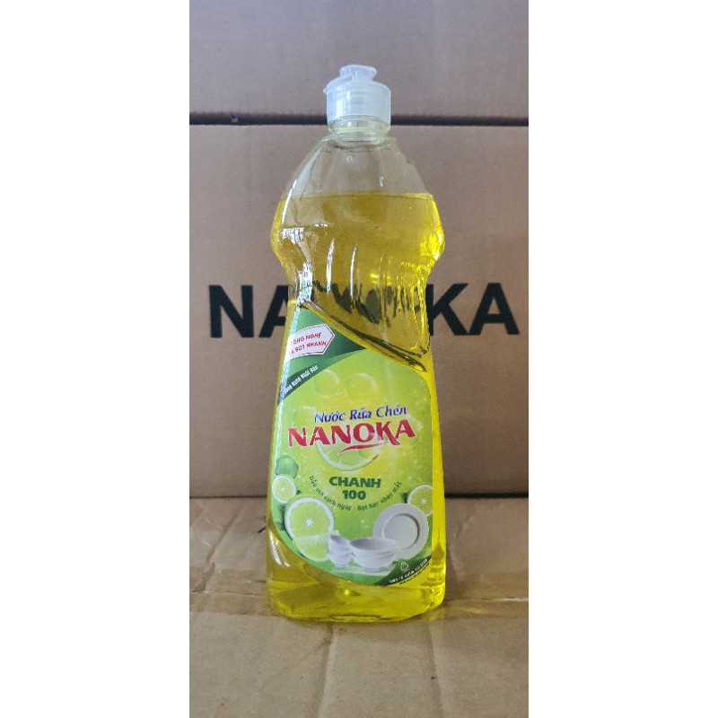 Nước rửa chén bát Nanoka công nghệ nhật bản sạch kin kít không ăn da tay 800ml