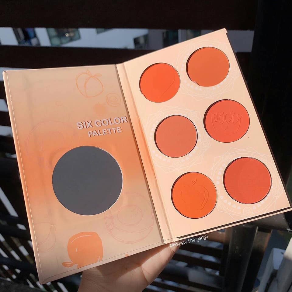 Bảng phấn má 6 ô Kiss Beauty Peach Blusher Six Color Palette