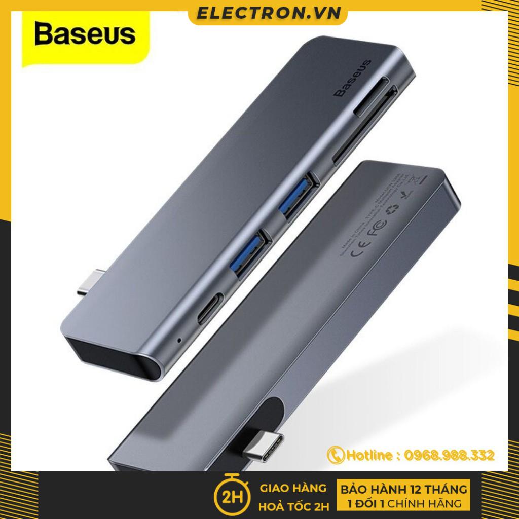 Bộ Hub chuyển đổi 5 trong 1 Baseus Harmonica Type C to USB 3.0, TF/SD Card Reader, Type C PD Adapter