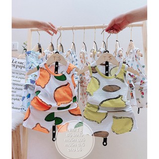 Set 3 bộ ba lỗ cotton giấy mềm mát cho bé
