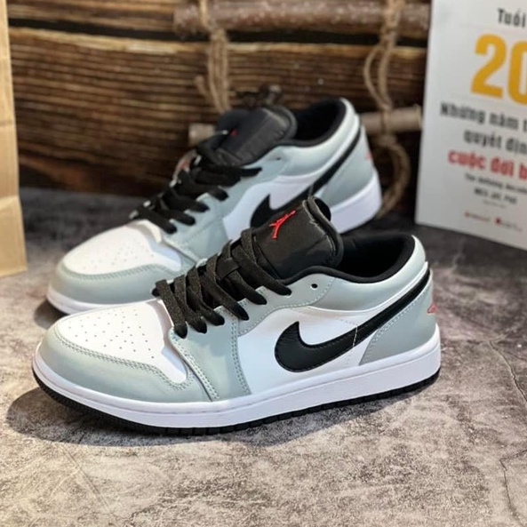 Giày Jordan 1 low light smoke grey, JD1 đen xám bản chuẩn Trung tặng box bảo vệ giày