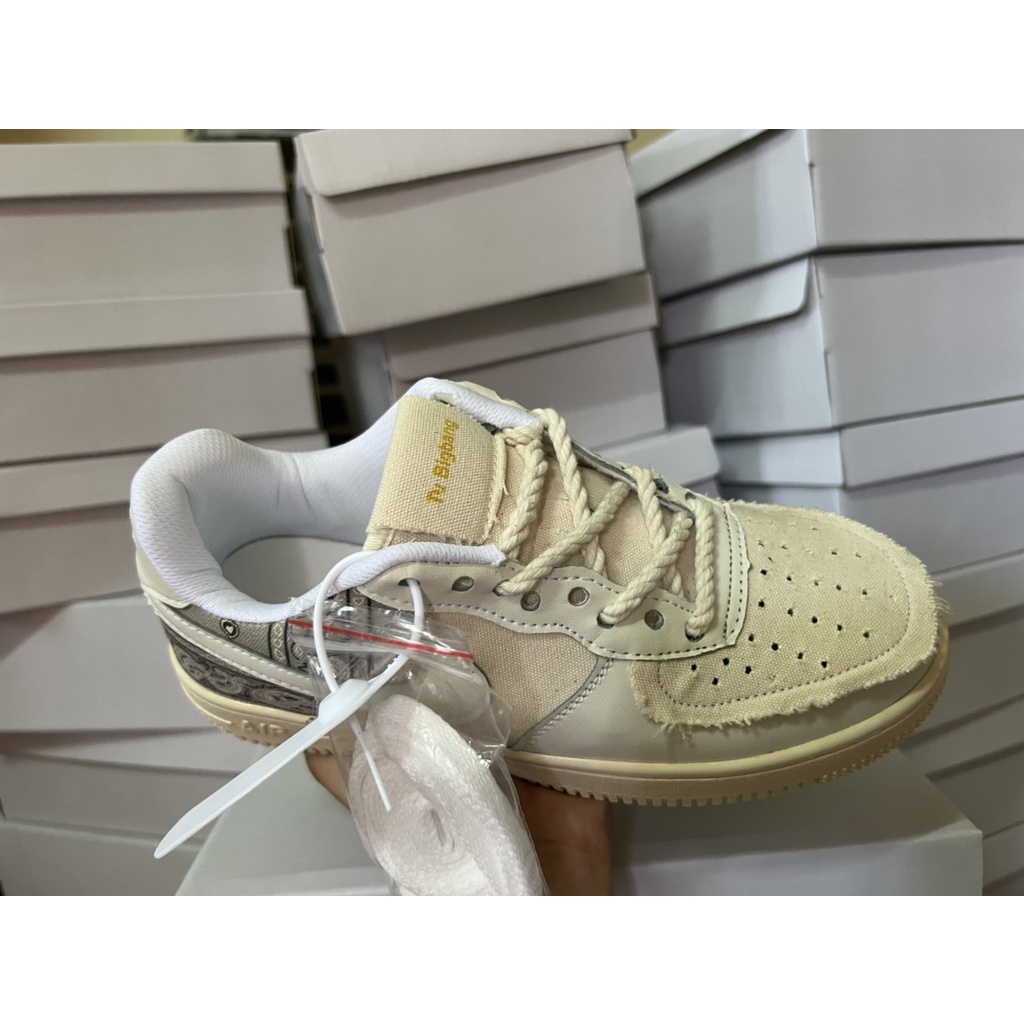 Giày thể thao Air Force 1 Dây Thừng,  Giày thể thao AF1 thổ cẩm phối đồ nam nữ siêu hot trend mẫu mới bản đẹp 2022