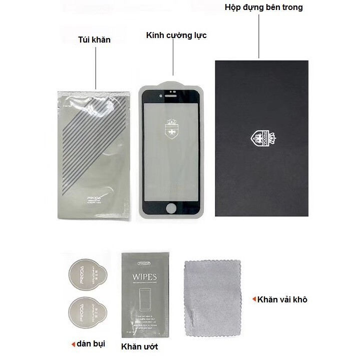 Miếng dán cường lực 3D IPhone 6/6s | IPhone 6Plus / 6sPlus - Hãng Proda