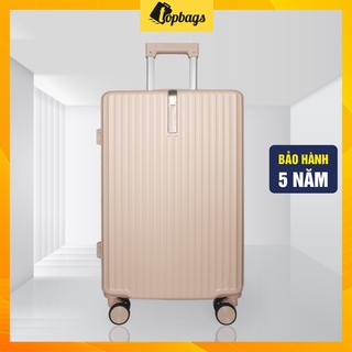 Vali kéo nhựa vl035 size 22 màu kem - vali kéo nhựa topbags