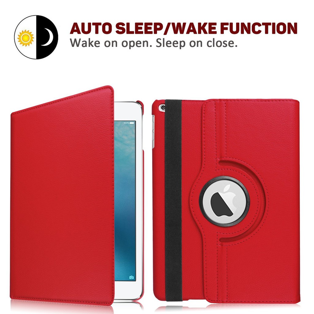 Bao da ốp lưng iPad Air 2 iPad 6 (Đỏ dưa hấu) xoay 360 độ | BigBuy360 - bigbuy360.vn