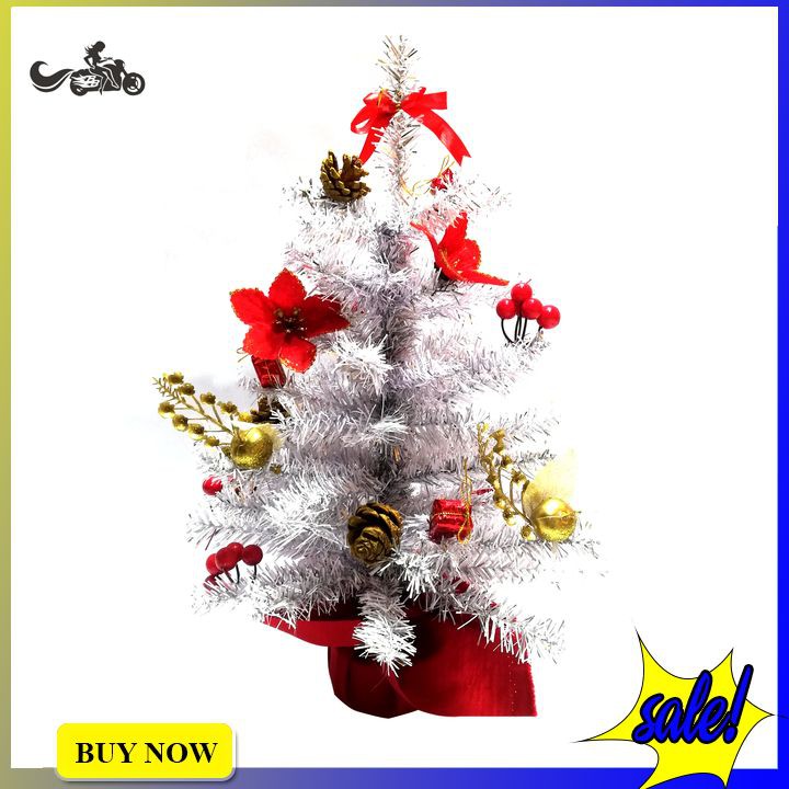 Cây thông noel trắng mini kèm phụ kiện trang trí siêu đáng yêu (hình thật shop chụp)