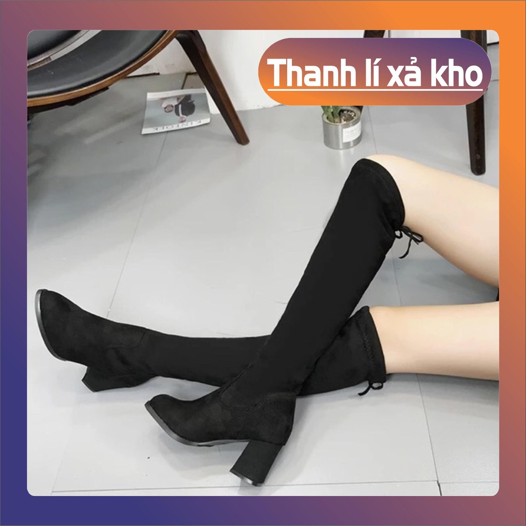 Xả (S135) Bốt đùi nữ,lót nỉ trong, gót cao 7 phân❌Kèm ảnh thật❌