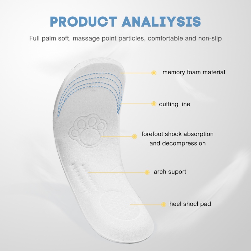 Miếng Lót Giày Mát Xa Chống Trượt Thấm Hút Mồ Hôi Dành Cho Trẻ Em