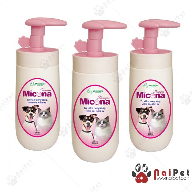 Sữa Tắm Đặc Trị Viêm Nang Lông Viêm Da Nấm Da Cho Chó Mèo Micona Vemedim 200ml