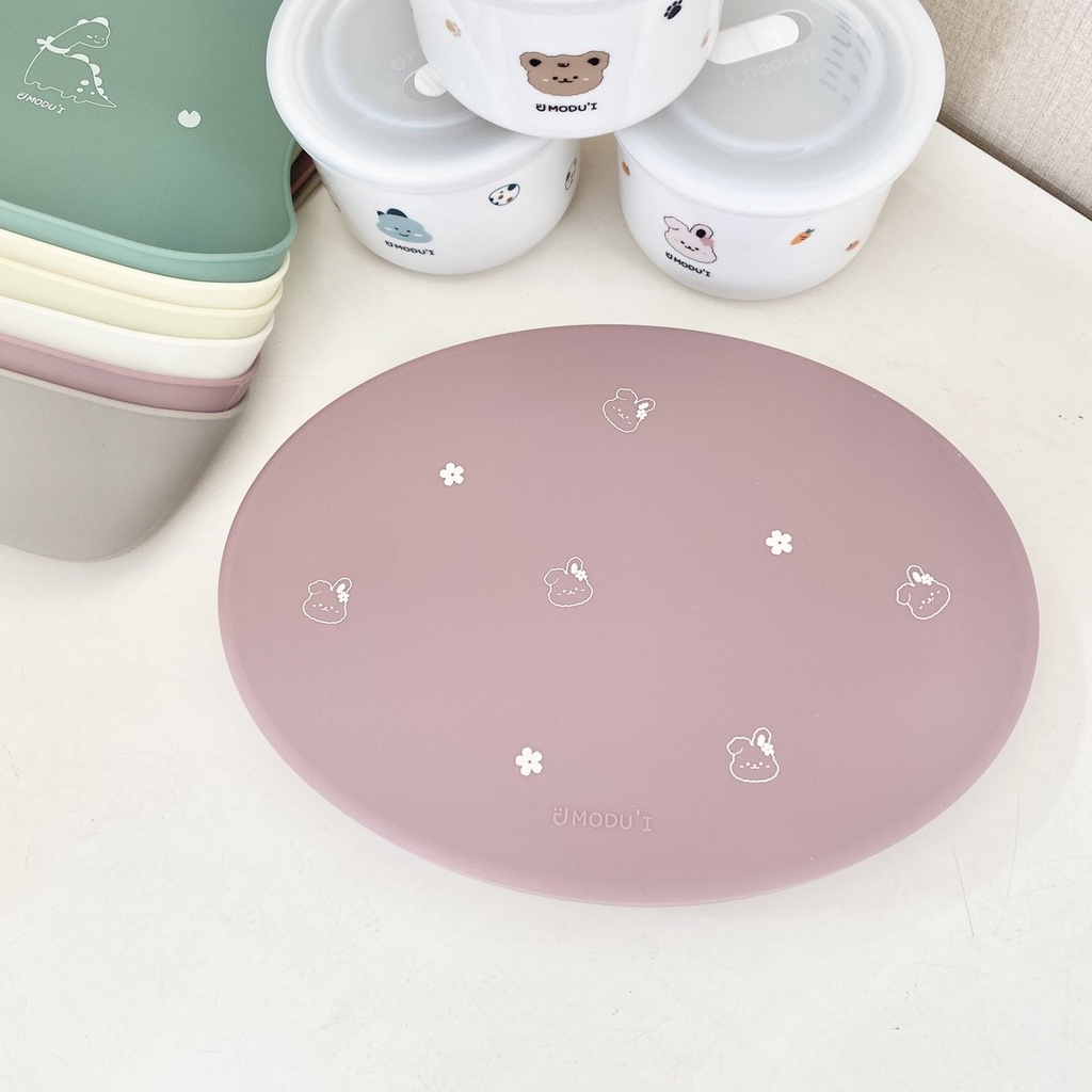Nắp khay ăn dặm silicon cao cấp chính hãng Bluemama Hàn Quốc Silicon Plate Cover