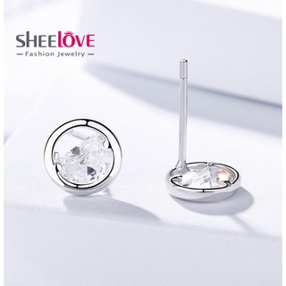 Bông tai hoa tai nữ Bạc cao cấp - Kiểu dáng tròn phong cách dạo phố Đơn giản dễ thương