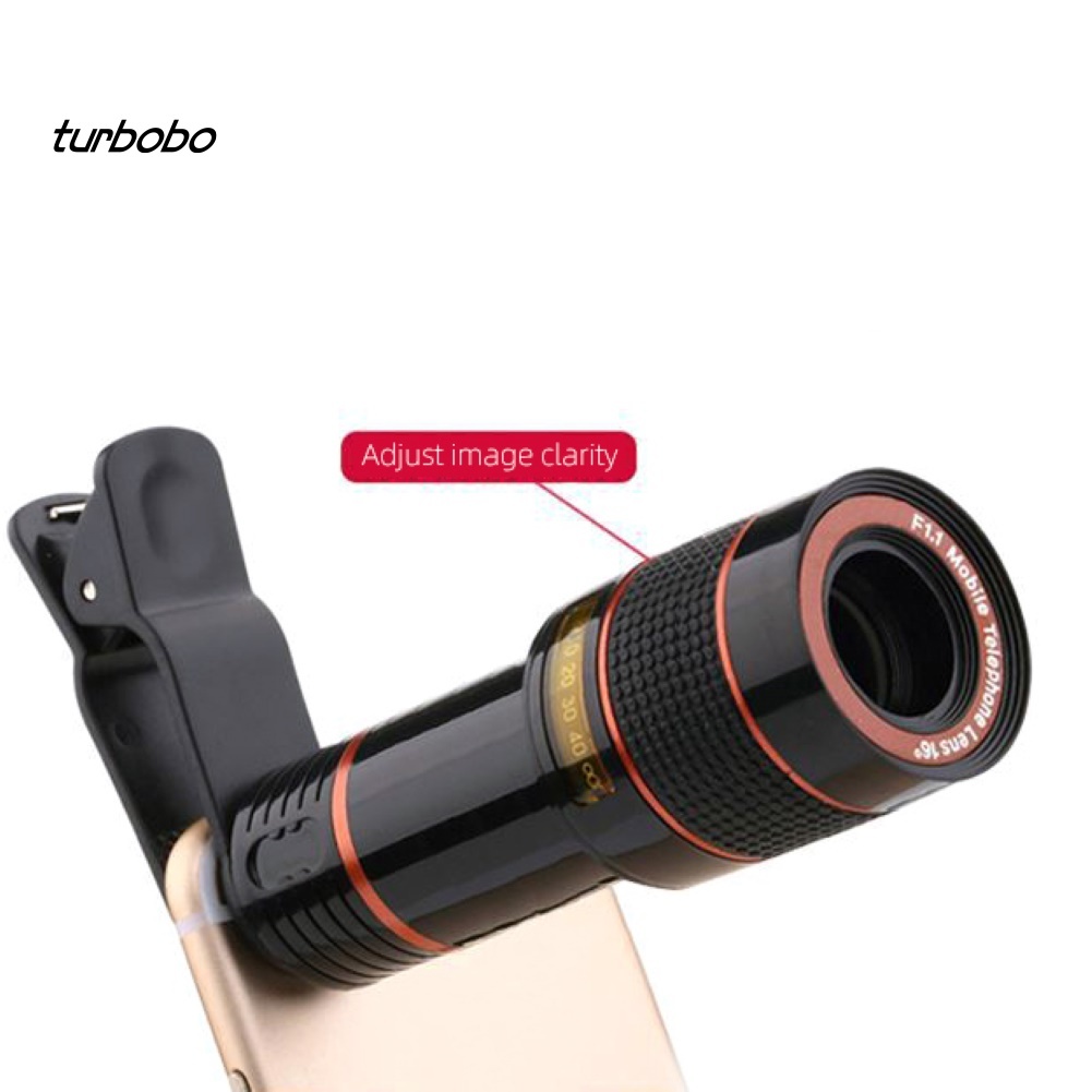 SJ_Universal 12X Zoom HD Telescope Telephoto Mobile Phone Camera Lens with Clip