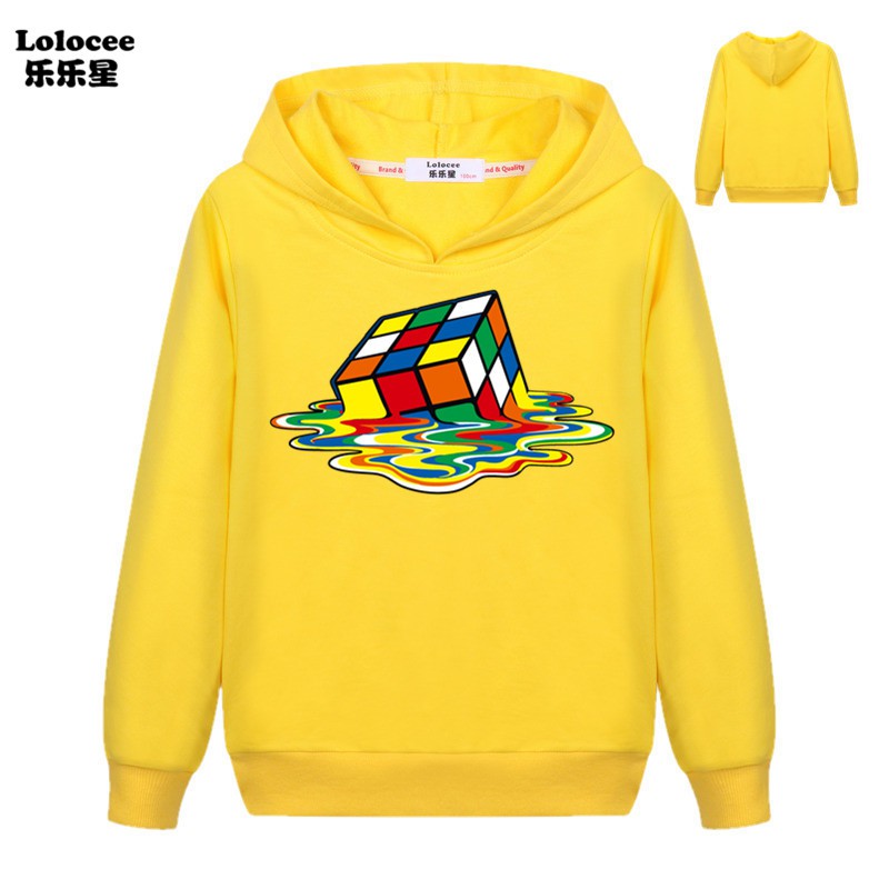 Áo Hoodie Tay Dài In Hình Khối Rubik Cá Tính