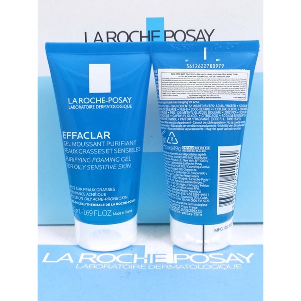 Sữa rửa mặt làm sạch cho da dầu nhạy cảm La Roche Posay Effaclar Gel 50ml