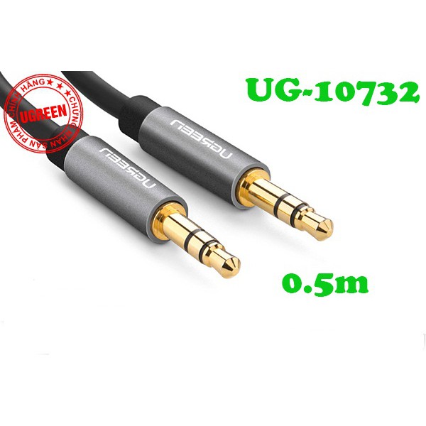Cáp Audio 3.5mm (AUX) dài 0.5m Ugreen 10732 mạ vàng