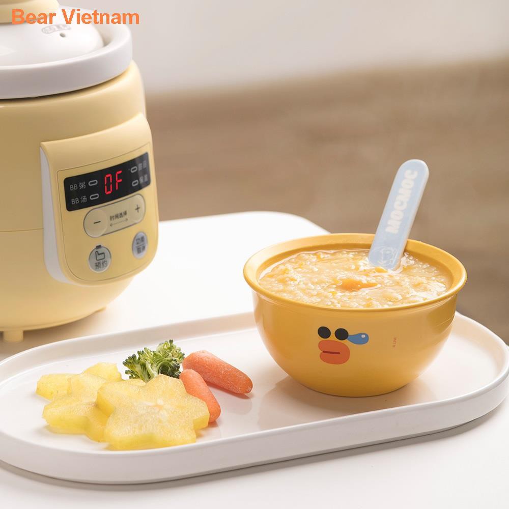 ⊕♘Nồi nấu cháo chậm Bear DDG-D05B1 dung tích 0.5L 4 chế độ dành riêng cho bé