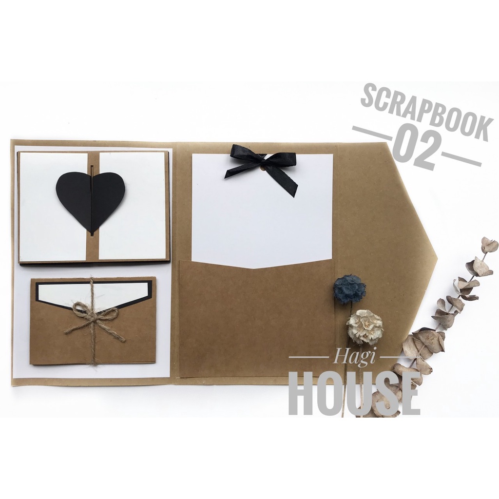 S01 Scrapbook mini, sổ dán ảnh đã có sẵn hiệu ứng, quà tặng sinh nhật đáng yêu
