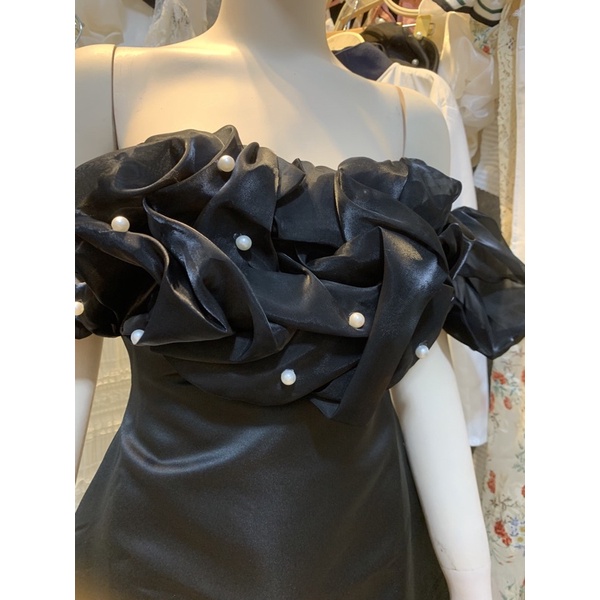 Đầm tacta trễ vai phối tơ đính ngọc siêu xinh