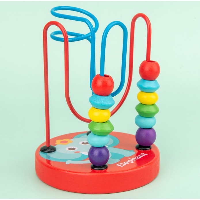 Đồ chơi giáo dục BAPKIDS, Bộ luồn hạt bằng gỗ