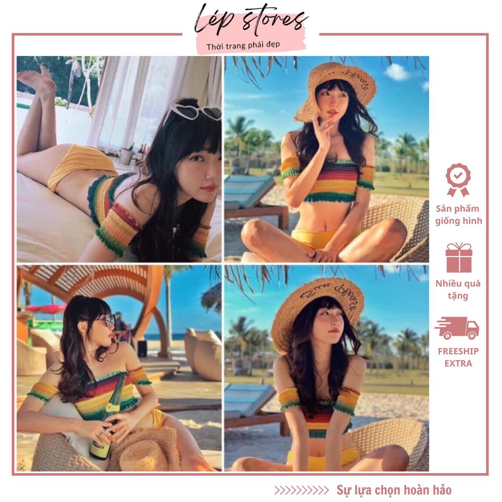 ÁO TRỄ VAI CROPTOP PHỐI NHIỀU MÀU