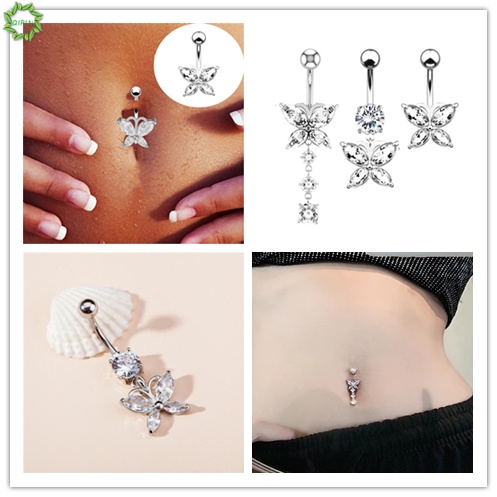 Khuyên rốn hình bướm đính đá zircon phong cách Hàn Quốc cho nữ