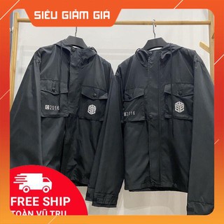 [Hình thật] Áo khoác dù phản quang SWE Unisex Đen