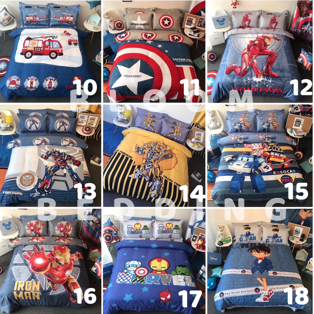 Bộ Chăn Ga Gối Cotton Disney 4 Món Cho Bé - Siêu nhân / Công chúa