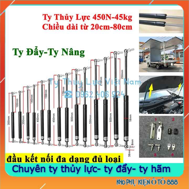 Ty cốp, ty capo ô tô chịu tải 450N (45kg) chiều dài từ 20-80cm (giá/ 1chiếc)