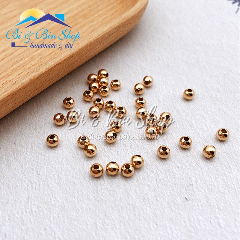 30 Hạt Charm Bi Tròn Bằng Kim Loại Làm Vòng Đeo Tay, Dây Chuyền, Làm Trang Sức Handmade