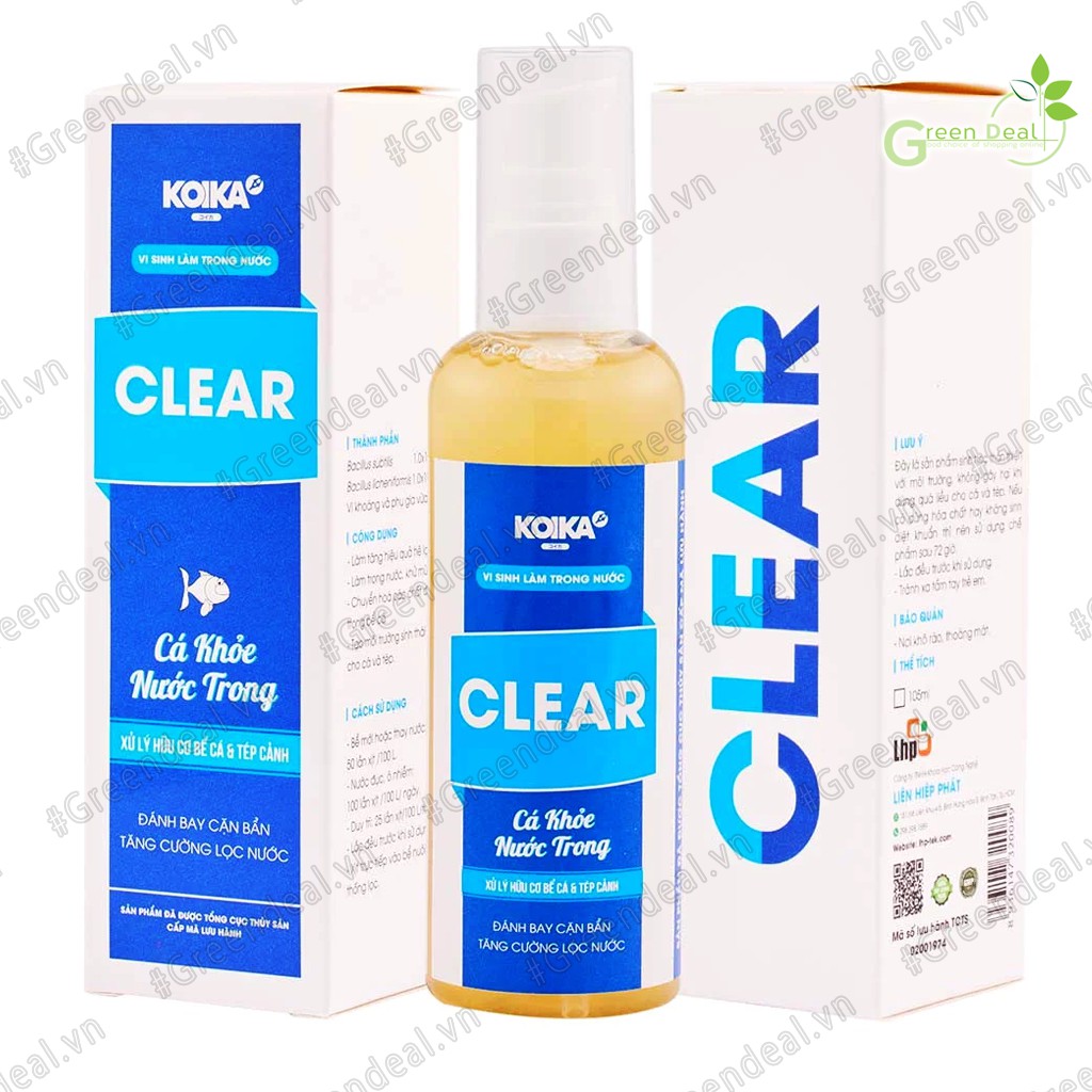 KOIKA - Clear (Chai 105 ml) | Vi sinh đặc biệt cho hồ cá cảnh