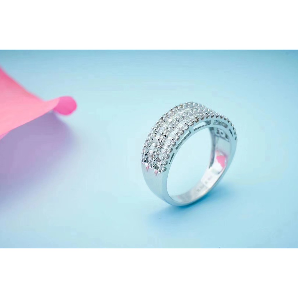 Nhẫn kim cương 2 hàng kim paguet AUN7400 TK_DIAMOND