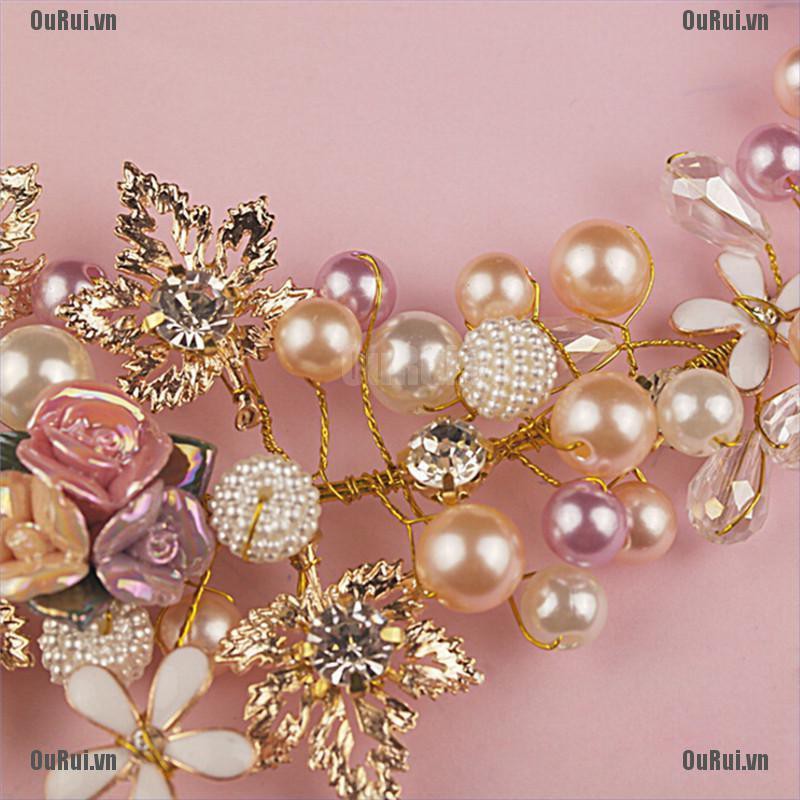 Kẹp Tóc Hình Hoa Đính Đá Xinh Xắn Cho Cô Dâu
