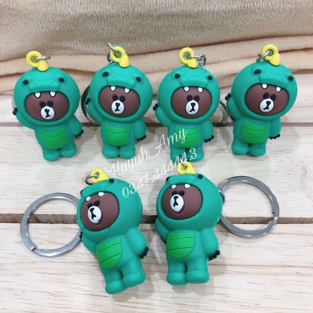 🐻 Móc khoá gấu Dino Brown