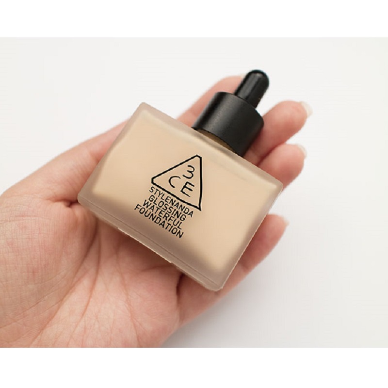 [ Chính Hãng ] Kem Nền 3CE Stylenanda Glossing Waterful Foundation Hàn Quốc, Lọ 40g, Giúp Làn Da Căng Bóng, Mịn Màng