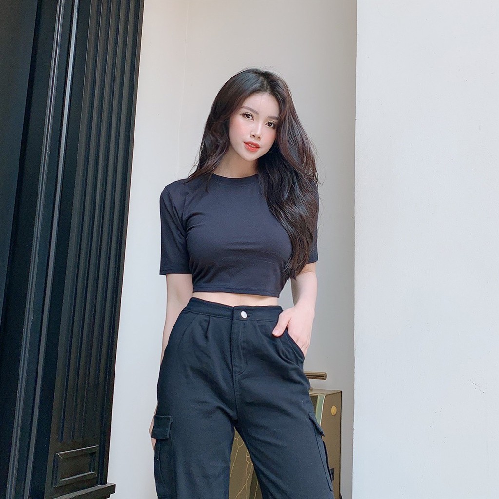 [BÃO SALE 88K] Áo thun croptop Mizuho tay lửng phong cách mới