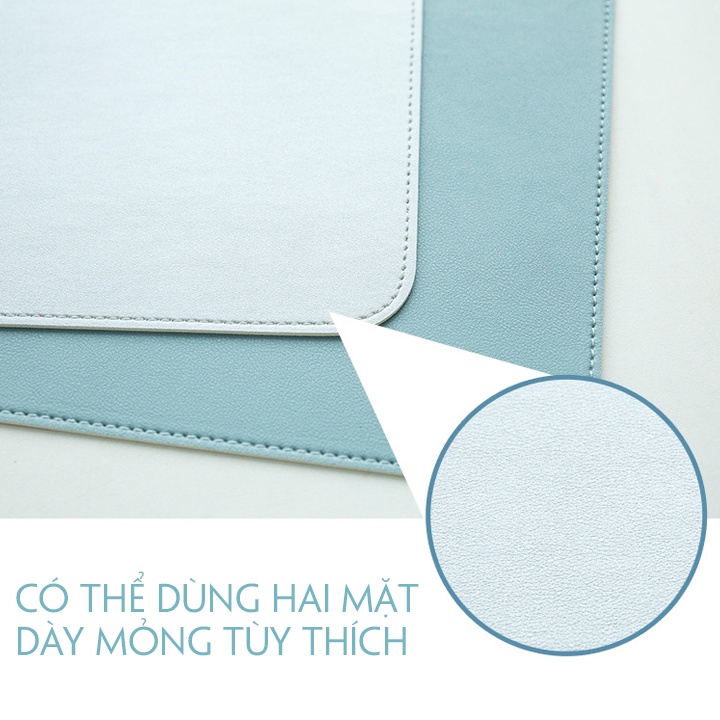 DESKPAD-Tấm lót chuột bằng da pu cỡ lớn để bàn làm việc học tập chống trượt tuỳ chọn màu sắc decor không gian sống