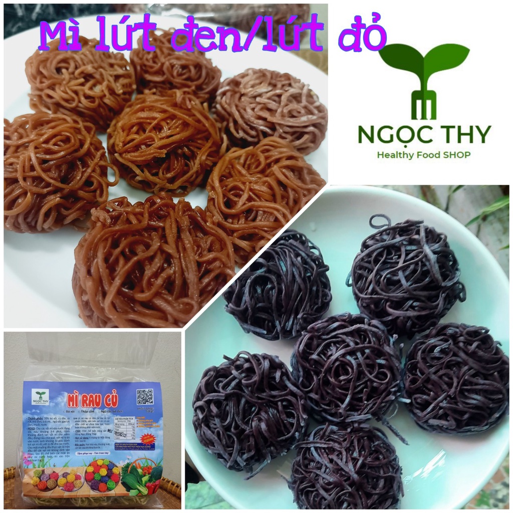 Mì gạo lứt đen/mỳ lức đỏ ăn kiêng EATCLEAN giảm cân gói 500gr