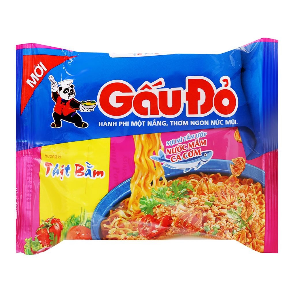 Mì Gấu Đỏ gói 64g nhiều hương vị